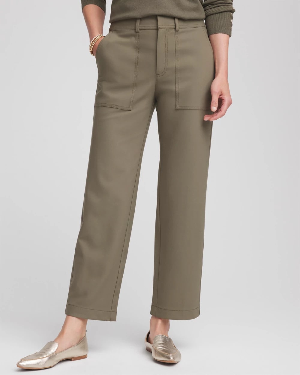 Chico's Petite Bi-Stretch Straight Ankle Pants