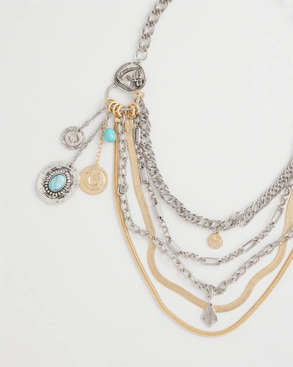 Chico's Equestrian Mixed-Metal Multistrand Necklace
