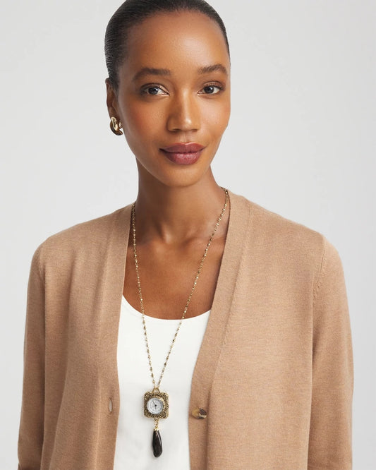 Chico's Clock Pendant Necklace