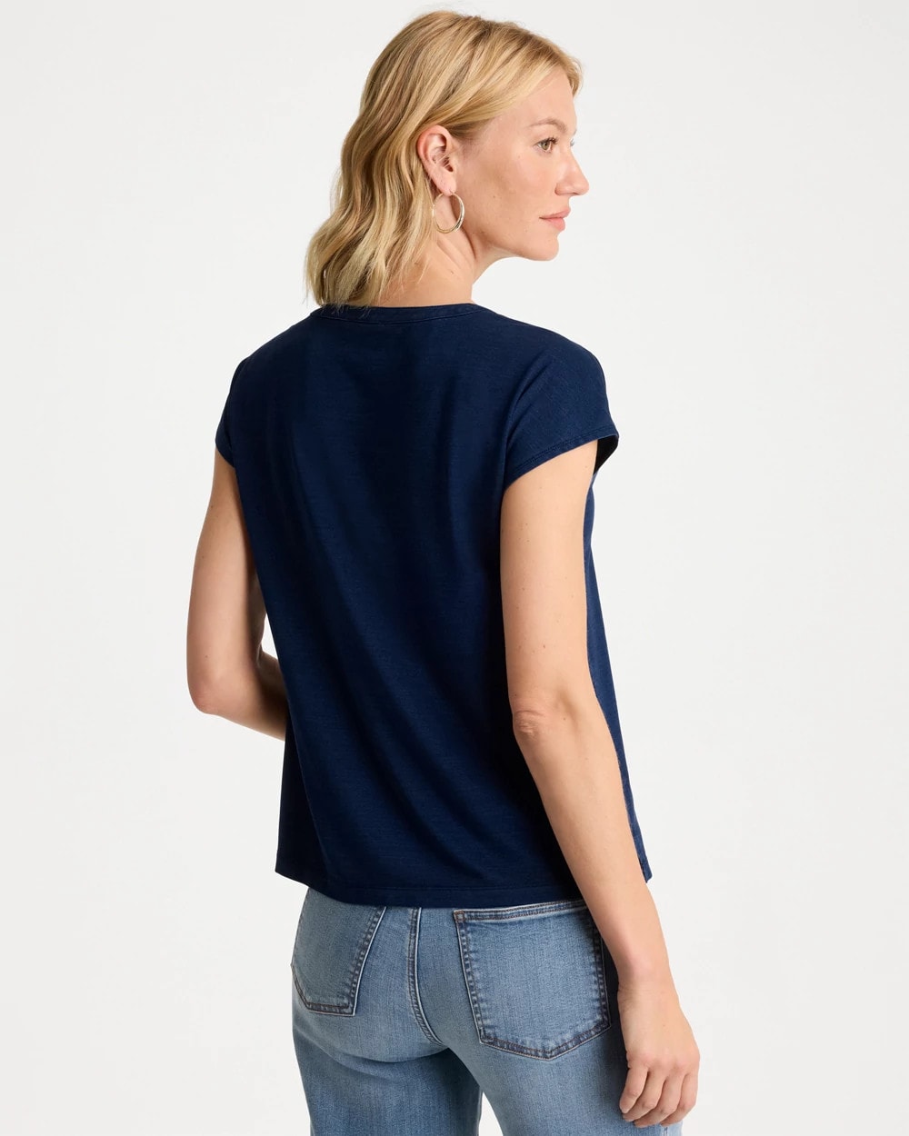 Chico's Refined Denim Button Tee
