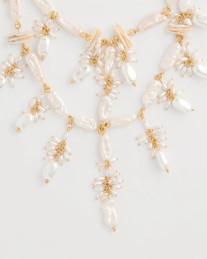 Chico's Chico's Originals Pearl Cluster Bib Necklace