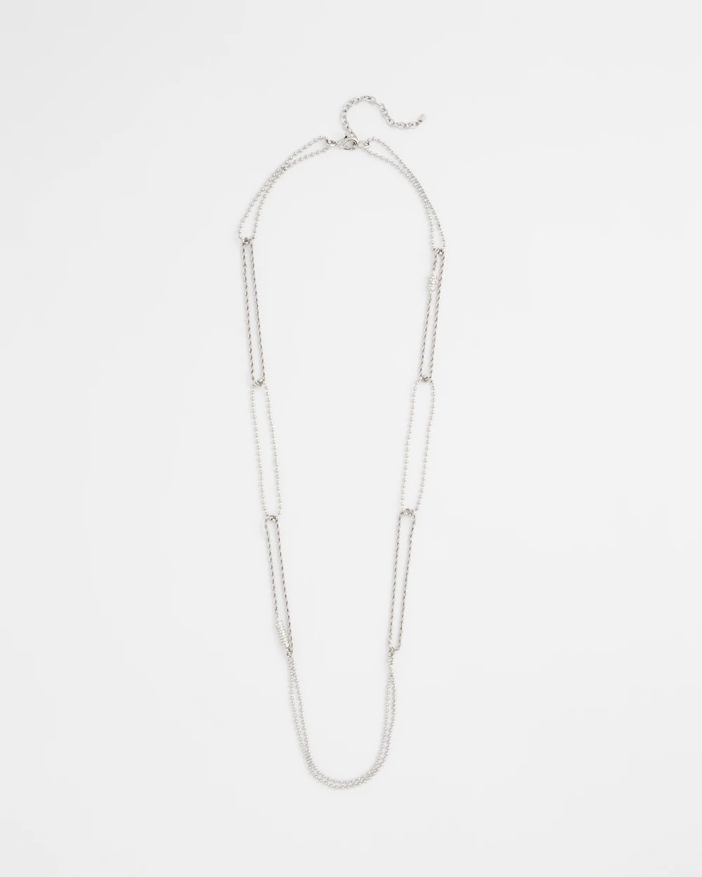 Chico's Long Silver Ball Chain Single Strand