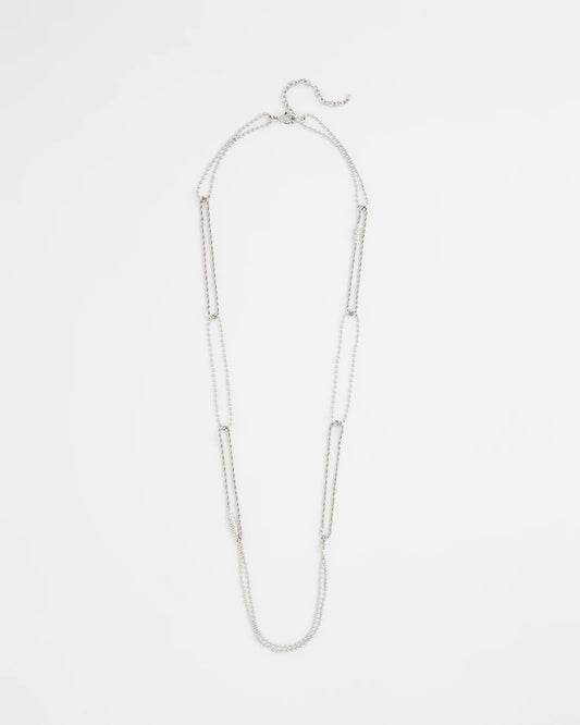 Chico's Long Silver Ball Chain Single Strand