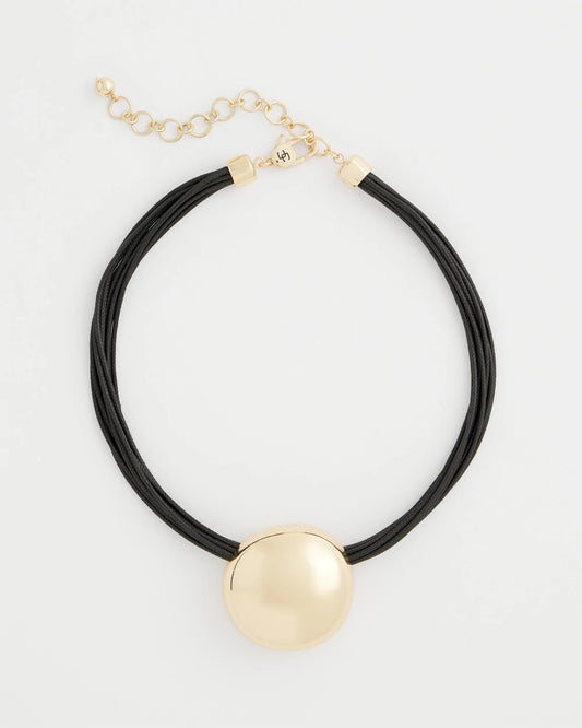 Chico's Gold Pendant Cord Necklace