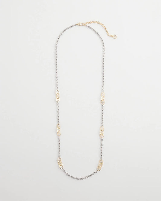 Chico's Mixed Metal Link Long Necklace