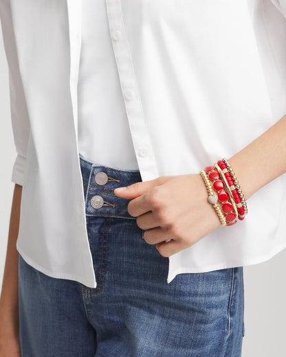 Chico's Gold Heart Stretch Bracelet