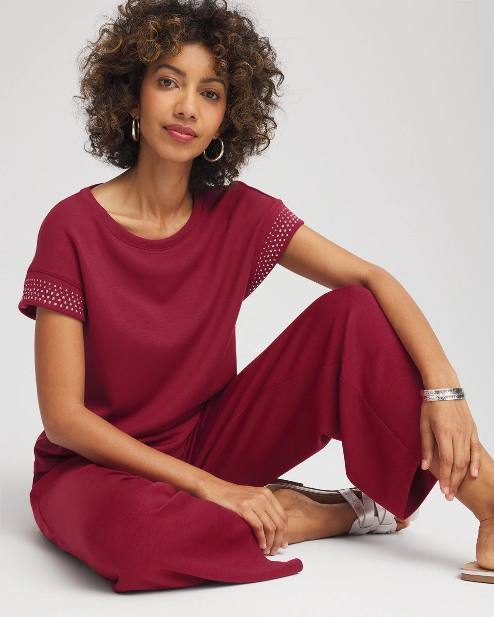 Chico's Zenergy® Embellished Short-Sleeve Top