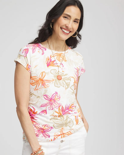 Chico's Touch of Cool™ Tropical Floral Dolman Tee