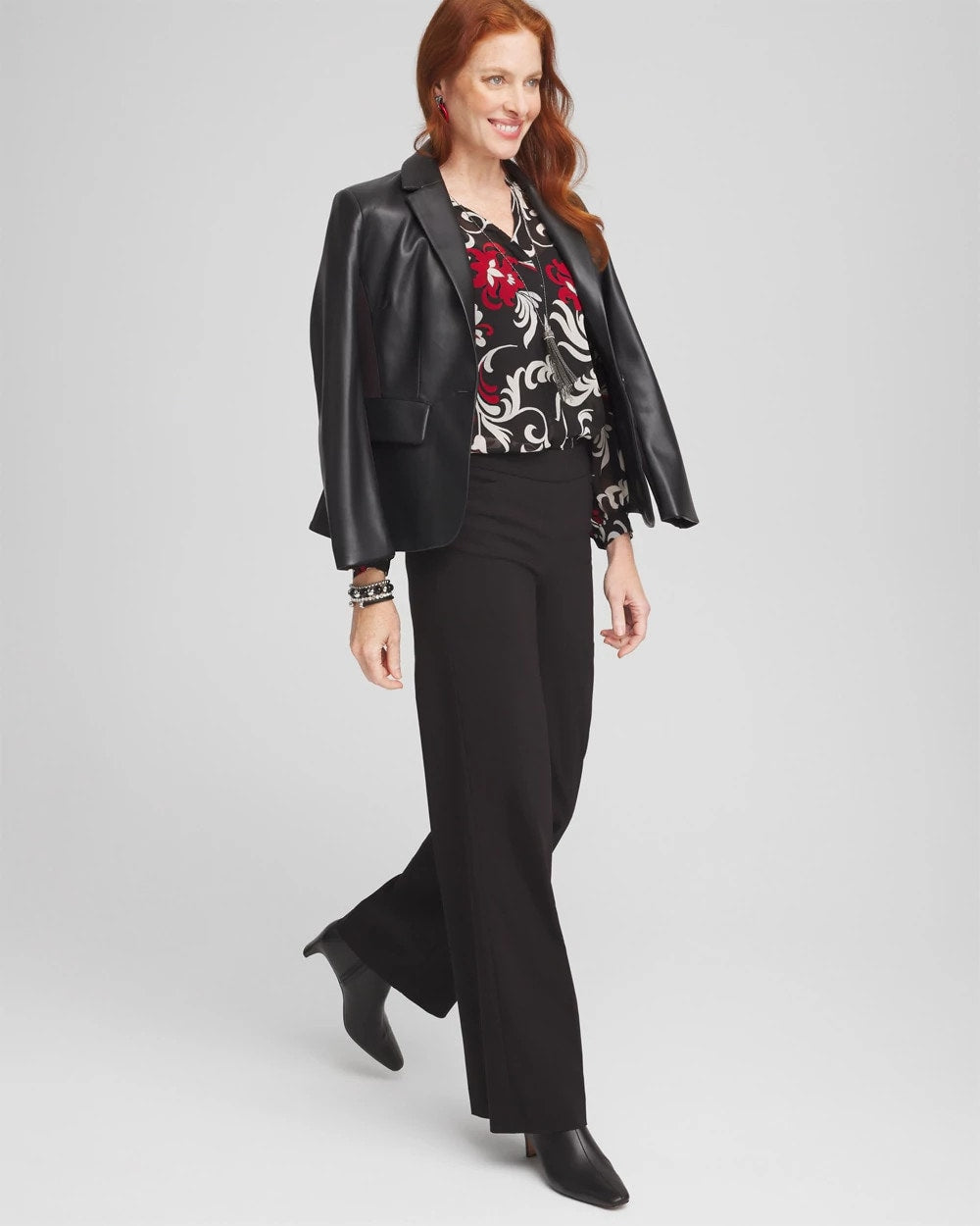 Chico's Crinkle Chiffon Floral Blouse
