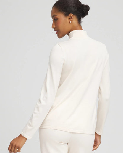 Chico's Ella Embellished Mockneck Sweater