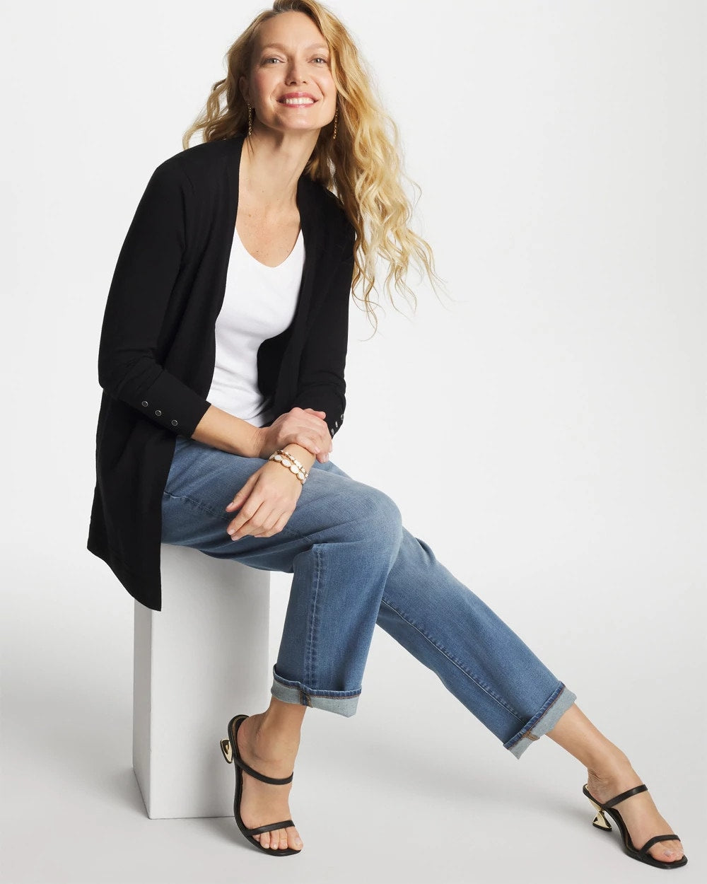 Chico's Ella Ottoman-Trim Cardigan