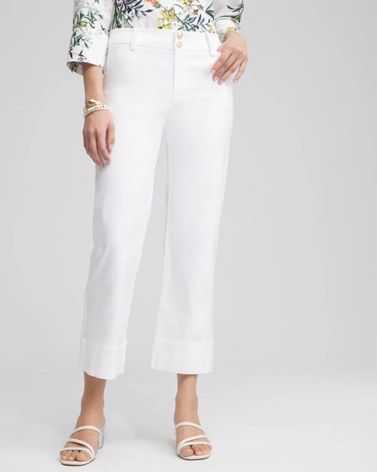 Chico's Trapunto Straight Leg Cropped Pants
