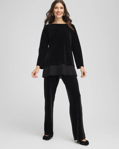 Chico's Travelers™ Chiffon Hem Velvet Tunic