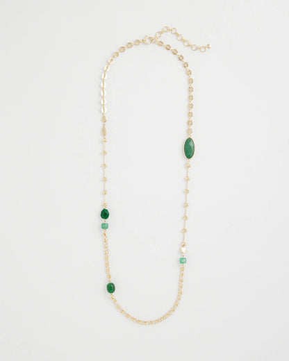 Chico's Green Accent Long Single Strand Necklace
