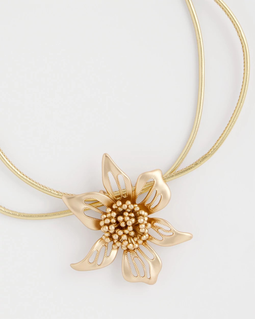 Chico's Gold Flower Pendant Necklace