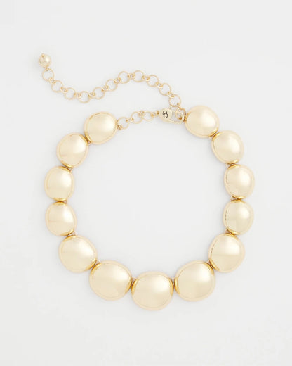 Chico's Gold Pebble Collar Necklace