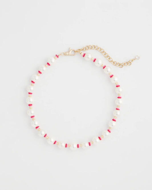 Chico's Short Pearl Pink Necklace