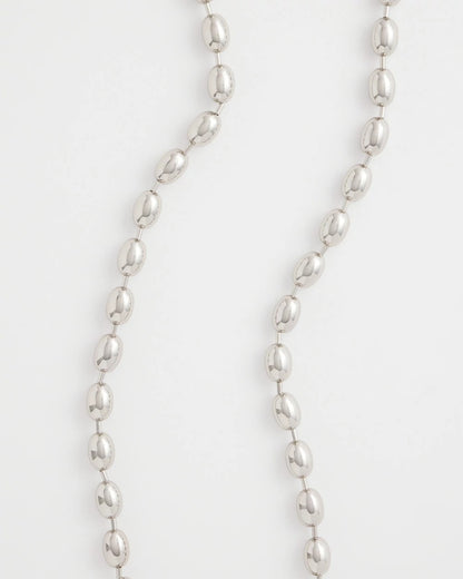 Chico's Silver Bead Long Single Strand Necklace
